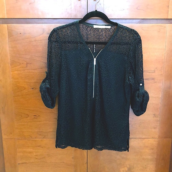 Calvin Klein Tops - NWOT Calvin Klein Long sleeve lace black blouse